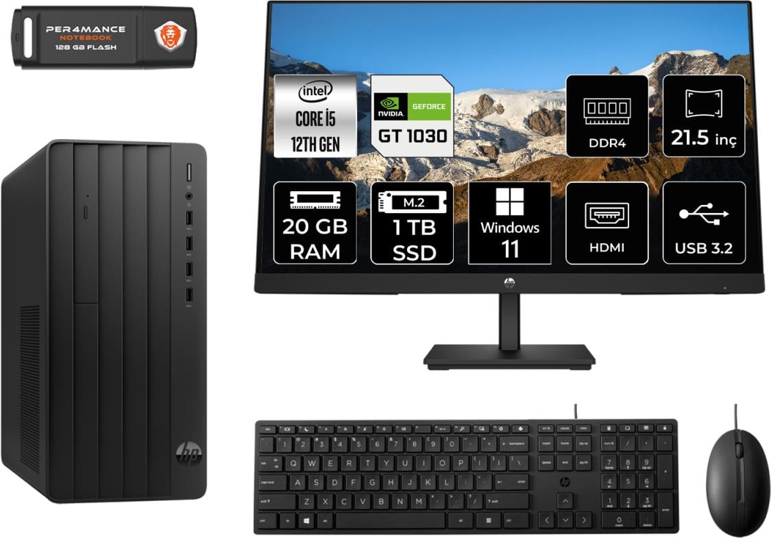 Hp Pro Tower 290 G9 Intel Core I5 12500 20GB 1tb SSD GT1030/4GB 21.5