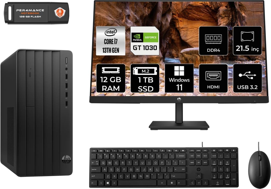 Hp Pro Tower 290 G9 Intel Core I7 13700 12GB 1tb SSD GT1030/4GB 21.5