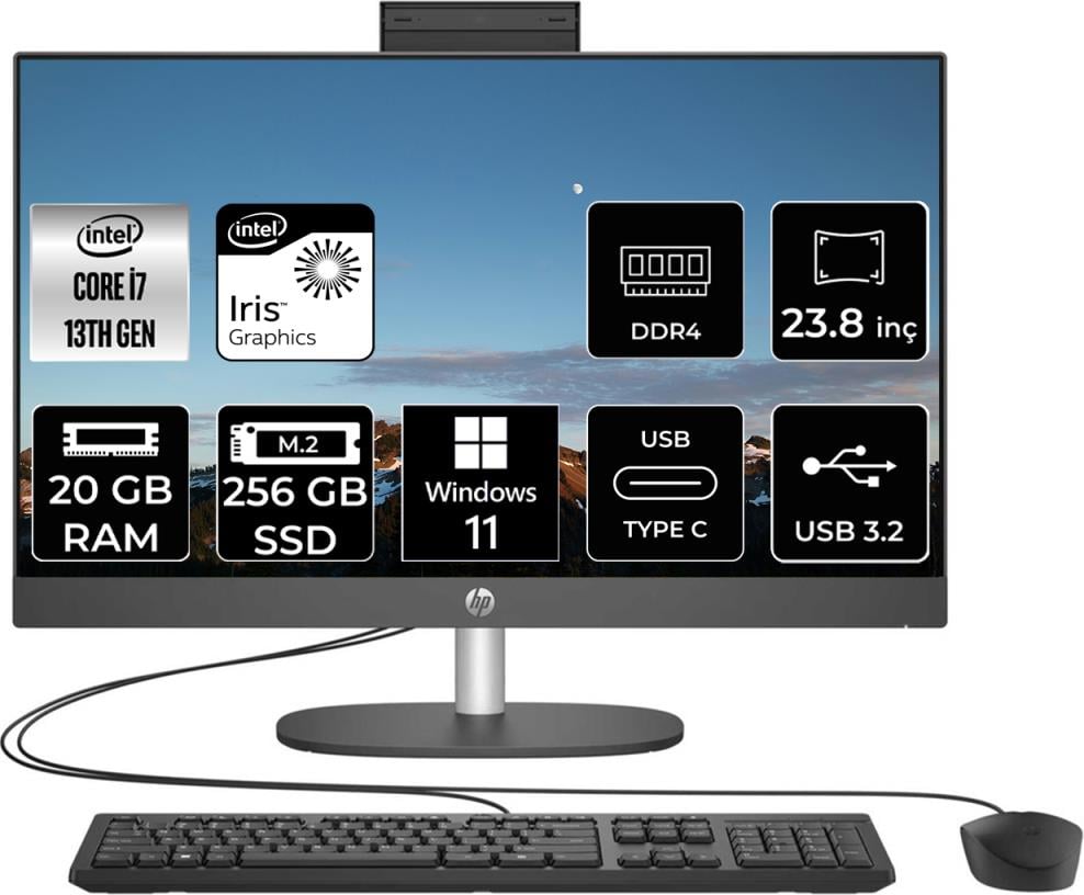 Hp Proone 240 G10 Intel Core I7 1355U 20GB 256GB SSD 23.8