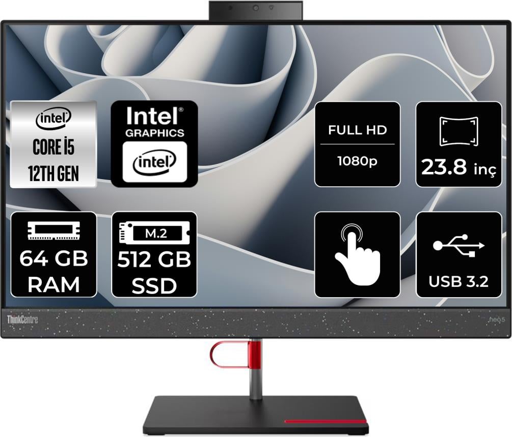 Lenovo Thinkcentre Neo 50A Intel Core I5 12450H 64GB 512GB SSD 23.8