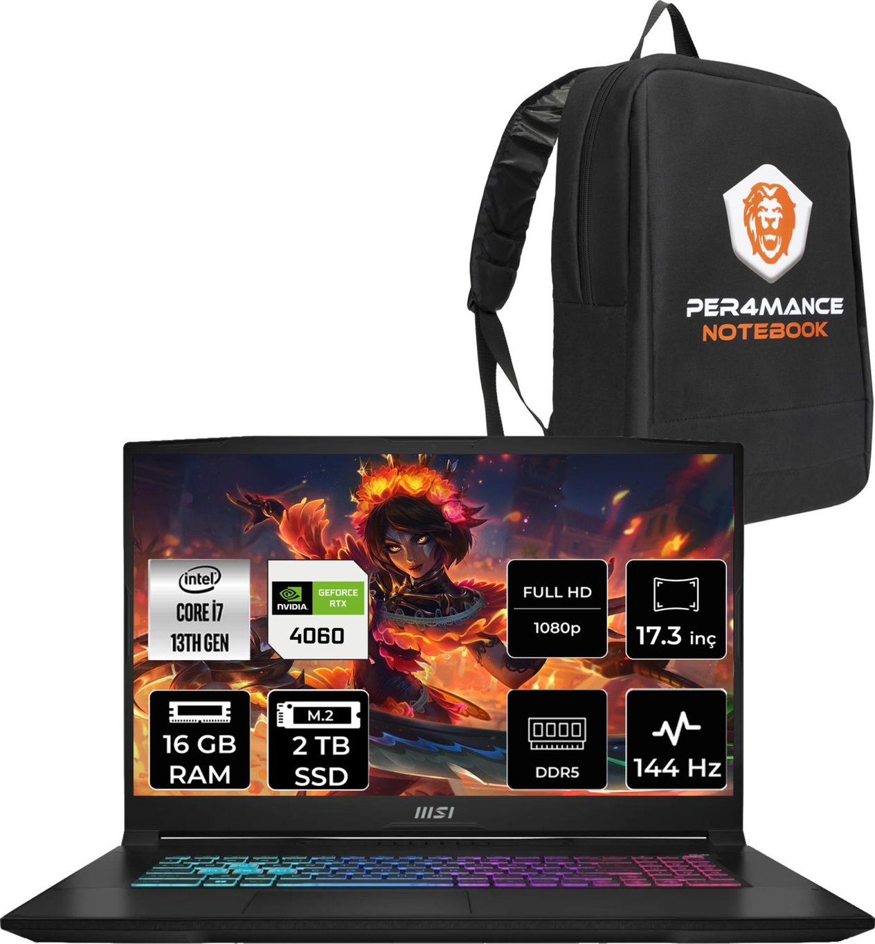 Msı Katana 17 Intel Core I7 13620H 16GB 2tb SSD RTX4060/8GB 17.3