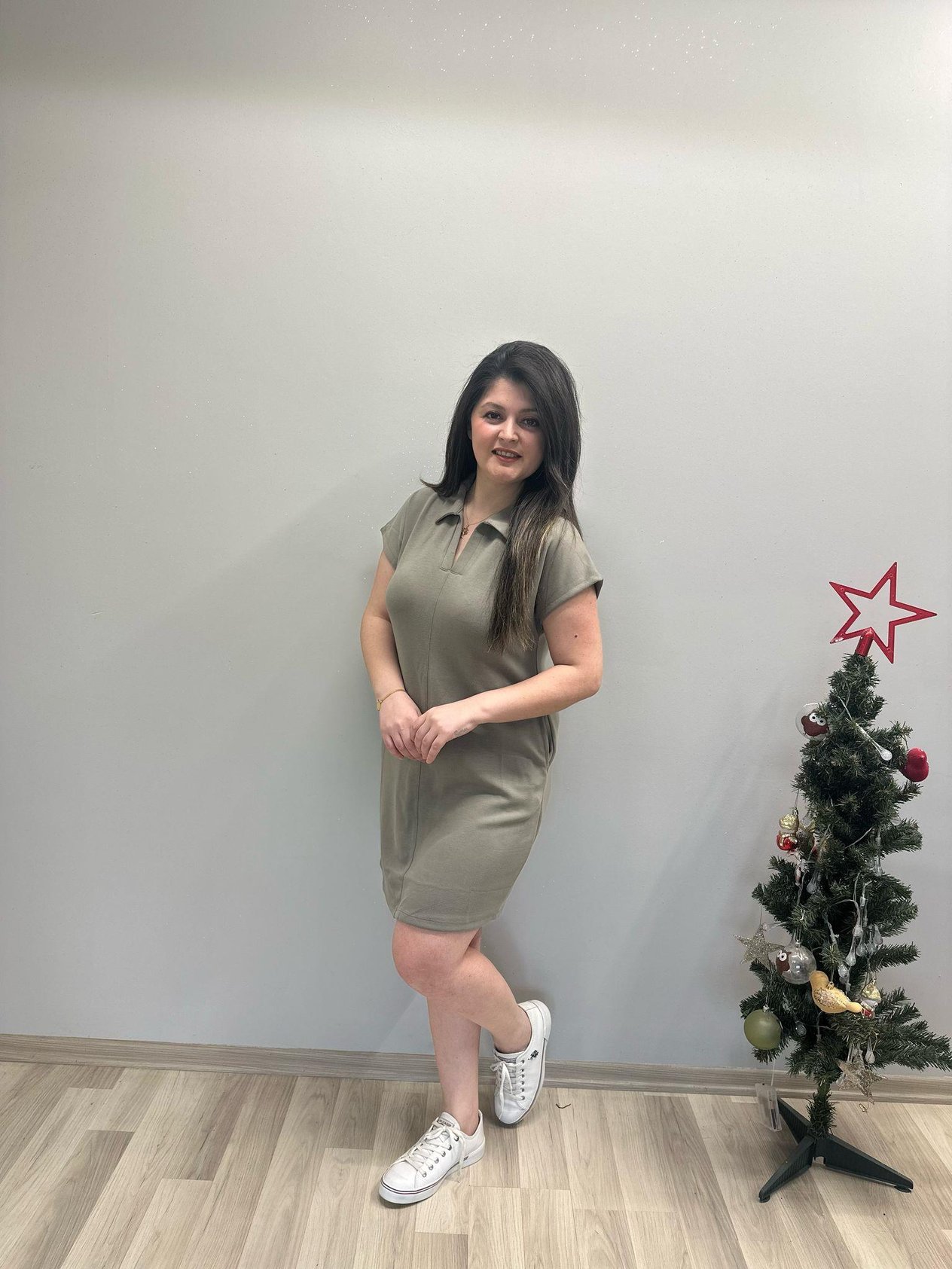 ORJİNAL MODAL POLOYAKA CEPLİ ELBİSE VİZON