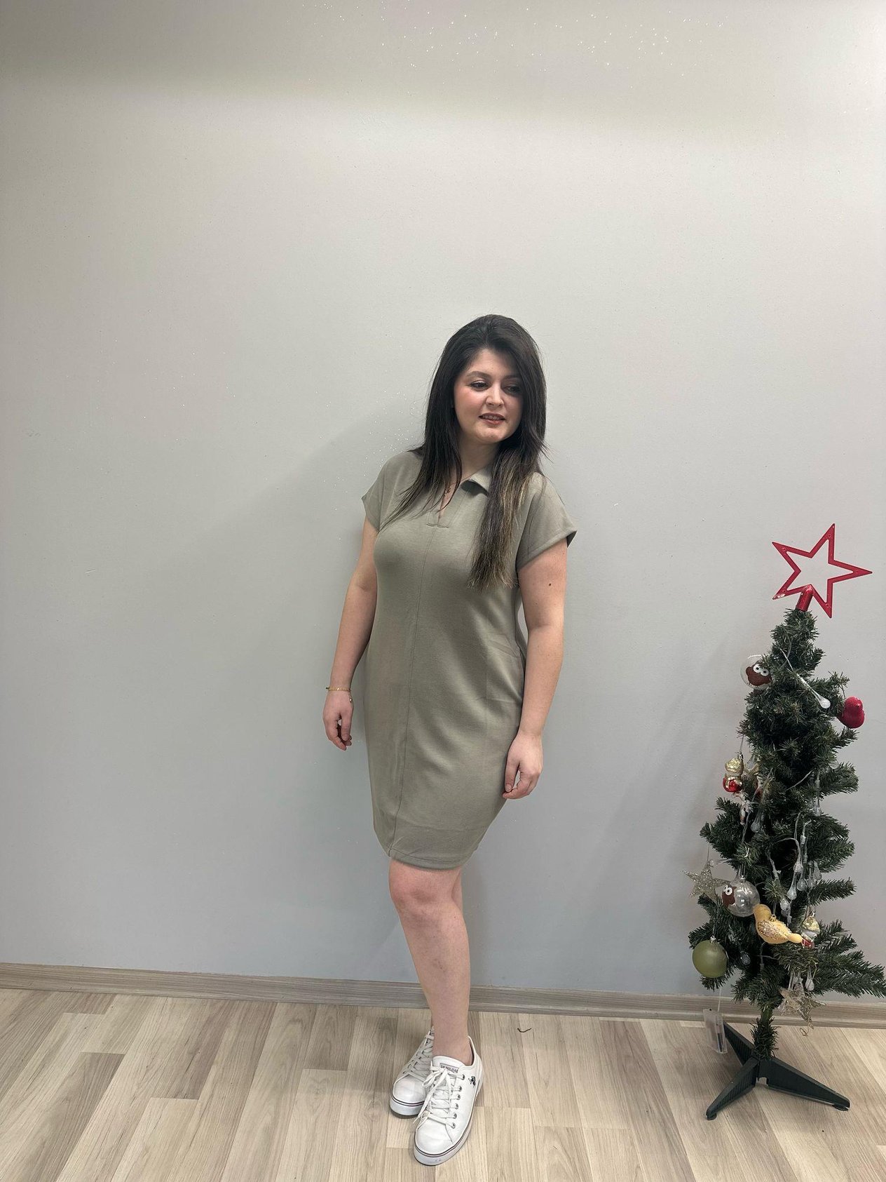 ORJİNAL MODAL POLOYAKA CEPLİ ELBİSE VİZON