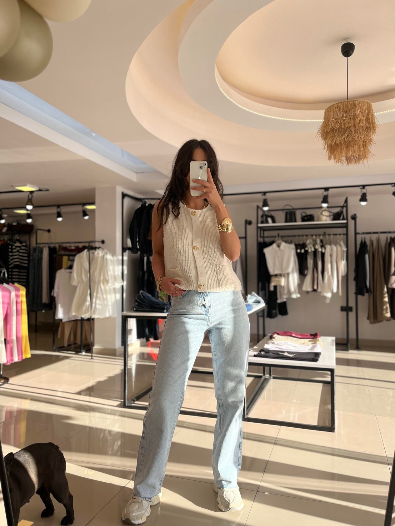 EKRU TRİKO BLUZ YELEK