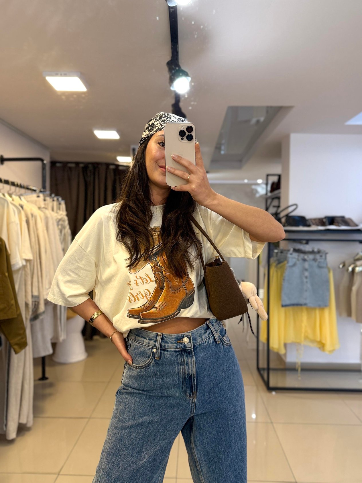 KOVBOY TEMALI OVERSIZE KISA KOL TİŞÖRT
