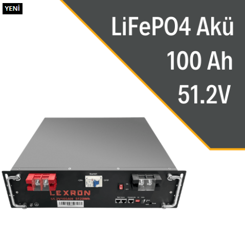 LEXRON 100AH 51.2V LİTYUM AKÜ (KASET TİPİ)