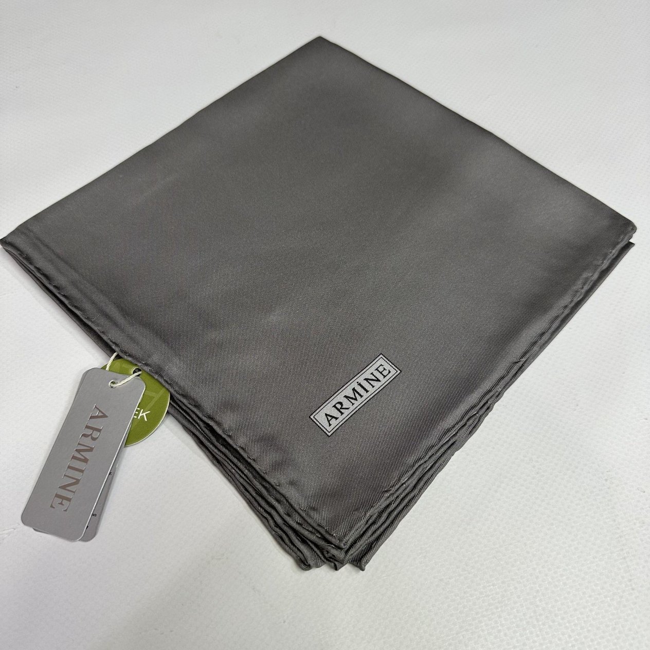 Armine % 100 İpek - Düz Twill Eşarp Gri
