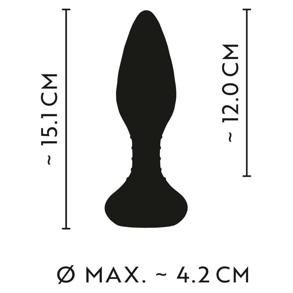 Anos Remote Controlled Butt Plug With Vibration Rotation Pearls Anal Vibratör