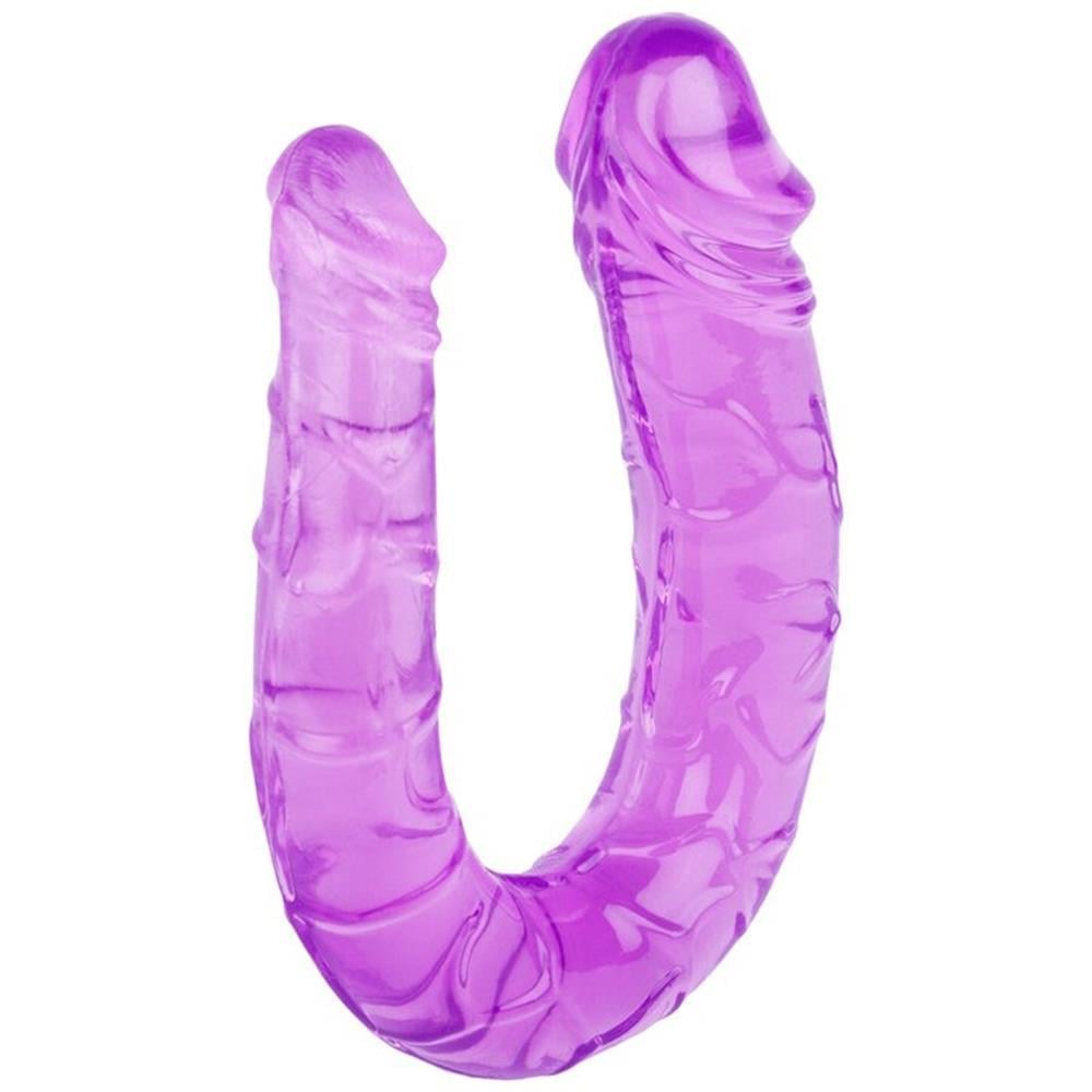 Erox Double Dong Jelly Purple Çift Taraflı Jel Doku Penis 27 cm