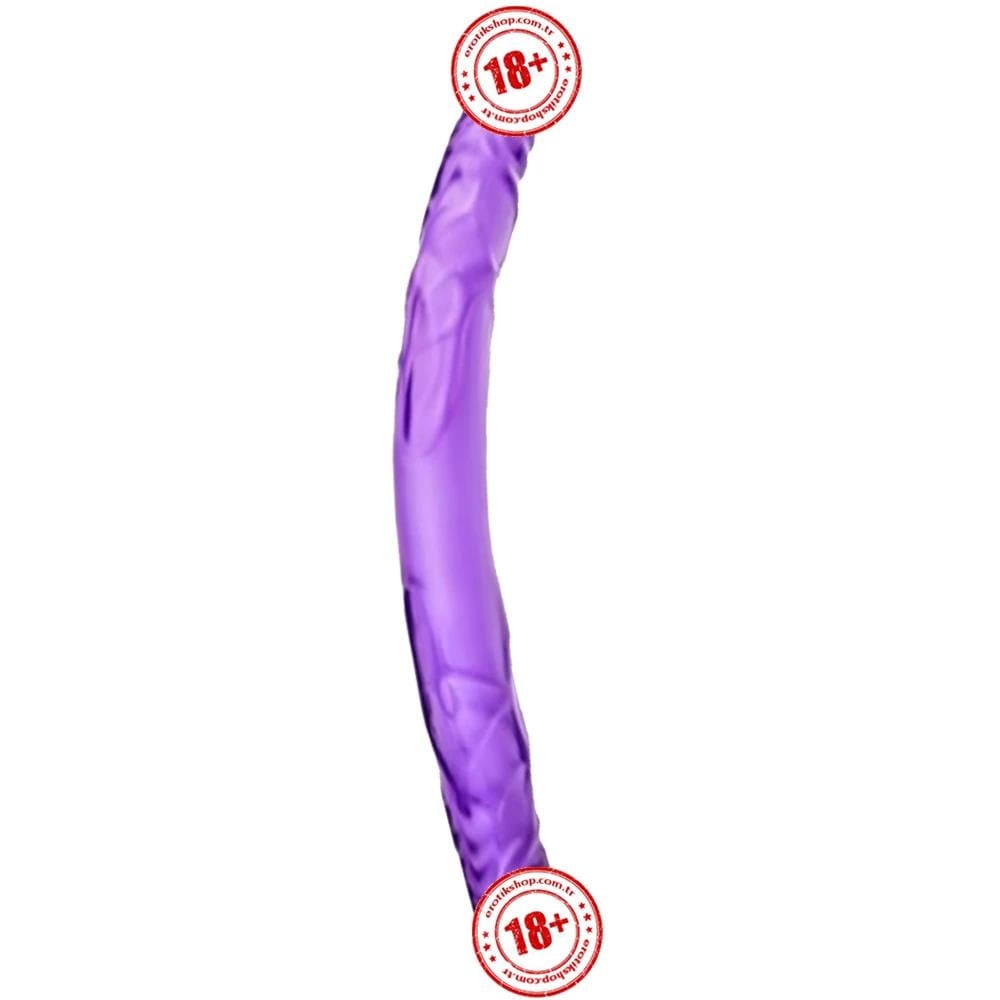 Erox Double Dong Jelly Purple Çift Taraflı Jel Doku Penis 27 cm