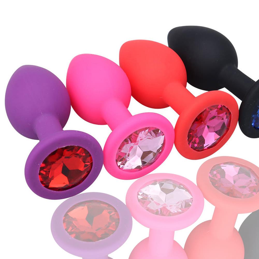 Erox Safe Body Purple Silicone Small Yeşil Taşlı Silikon Anal Plug