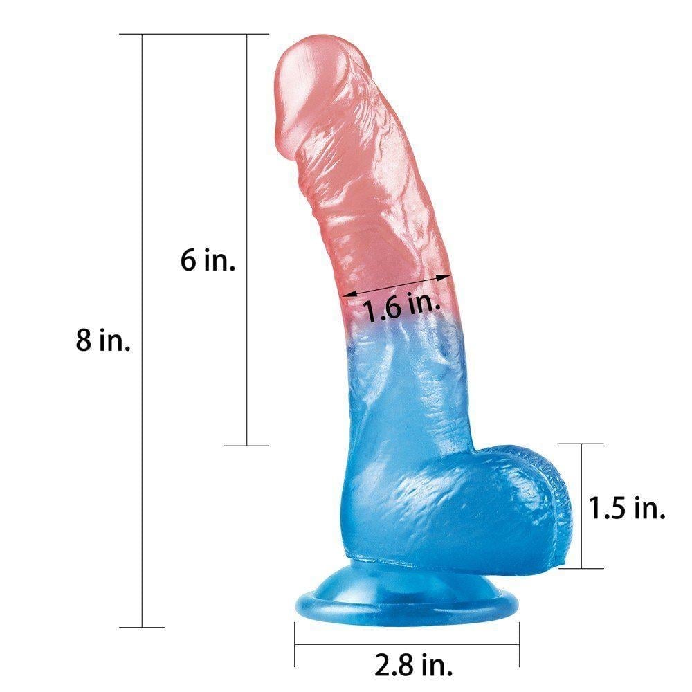 Lovetoy Dazzle Studs Renkli Jel Dildo 20 cm