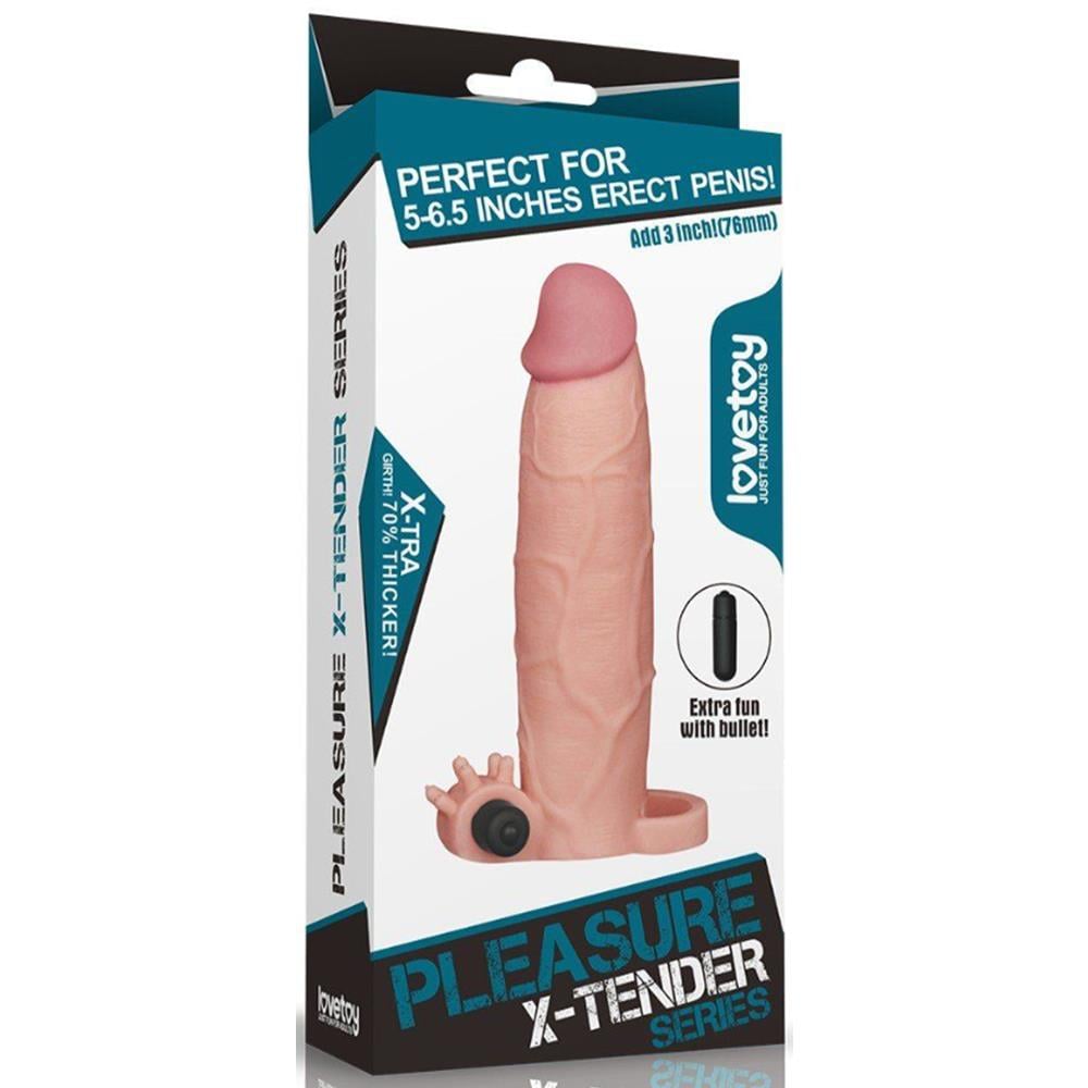 Lovetoy Pleasure X-Tender Vibrating Sleeve Titreşimli Penis Kılıfı LV1066F
