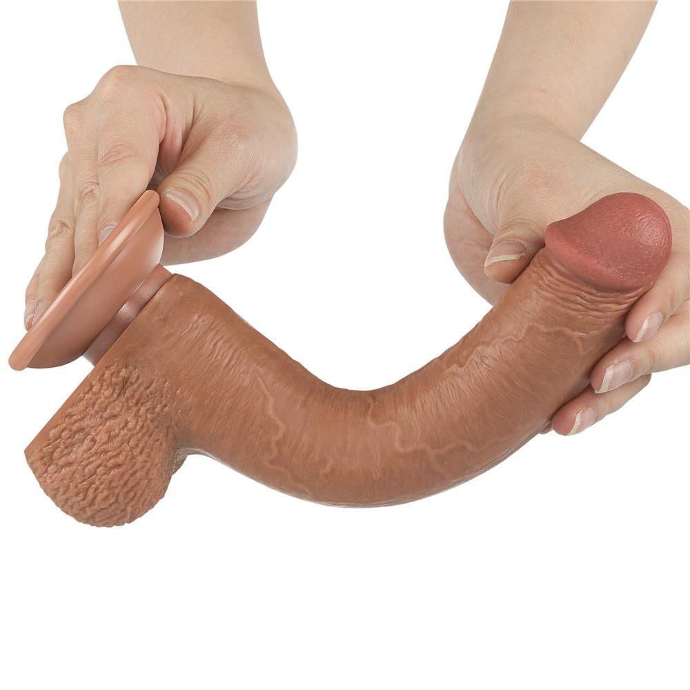 Lovetoy Sliding Skin Dong Brown 23 Cm Realistik Penis LV317310