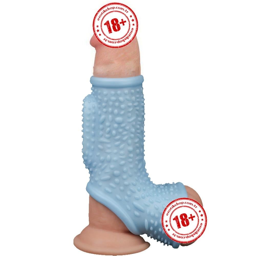 Lovetoy Vibrating Drip Knights Ring with Scrotum Sleeve Titreşimli Penis Halkası LV343126
