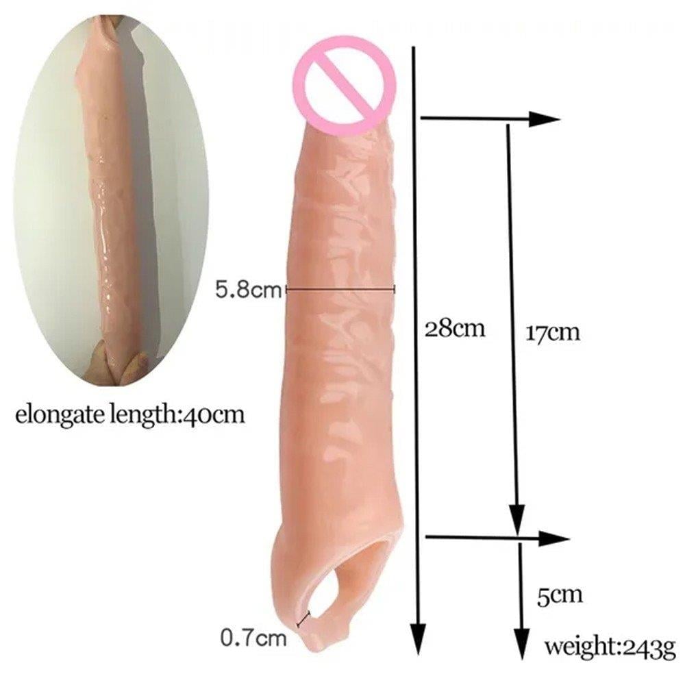 Sexual World Realistic Penis Sleeve Testis Destekli Penis Kılıfı Anal Vibratör