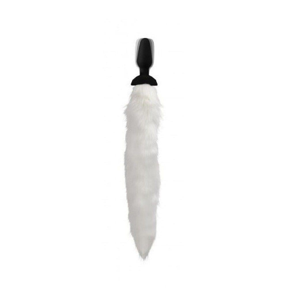 Xr White Fox Tail Vibrating Anal Plug Titreşimli Anal Vibratör