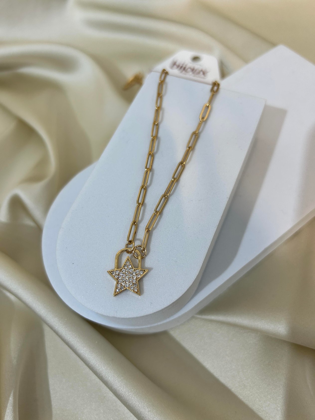 Rose Gold Taşlı Yıldız Kolye