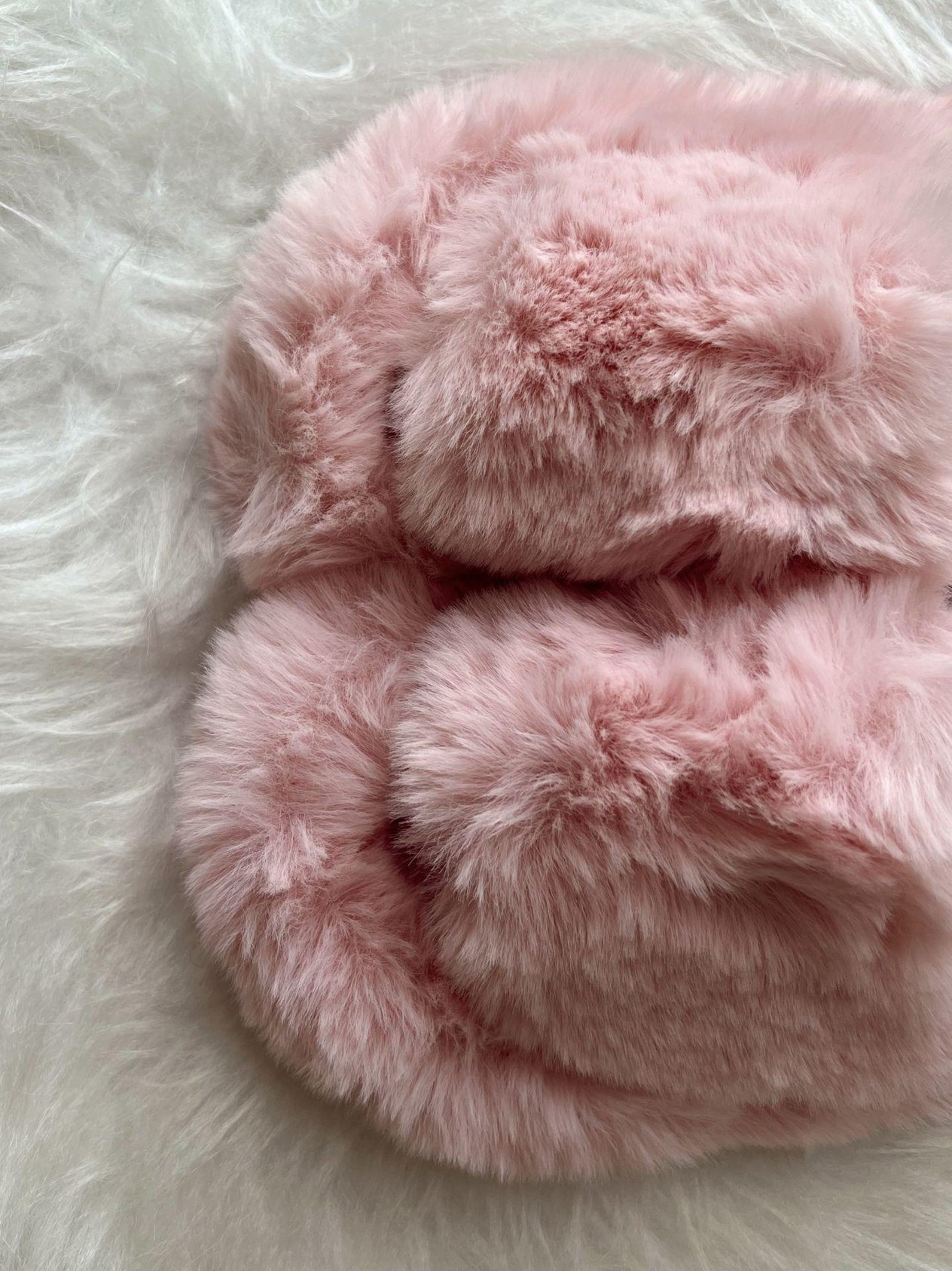 Önü Açık Peluş Terlik Pudra Pembe