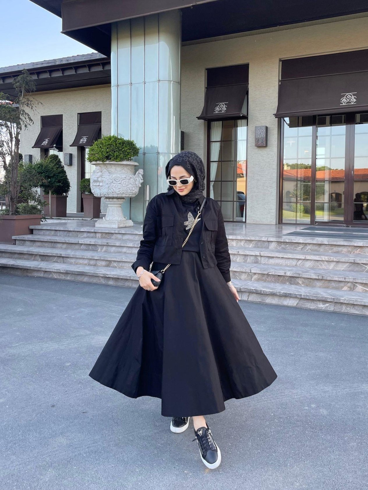 Âaliyah Etekli Takım Siyah