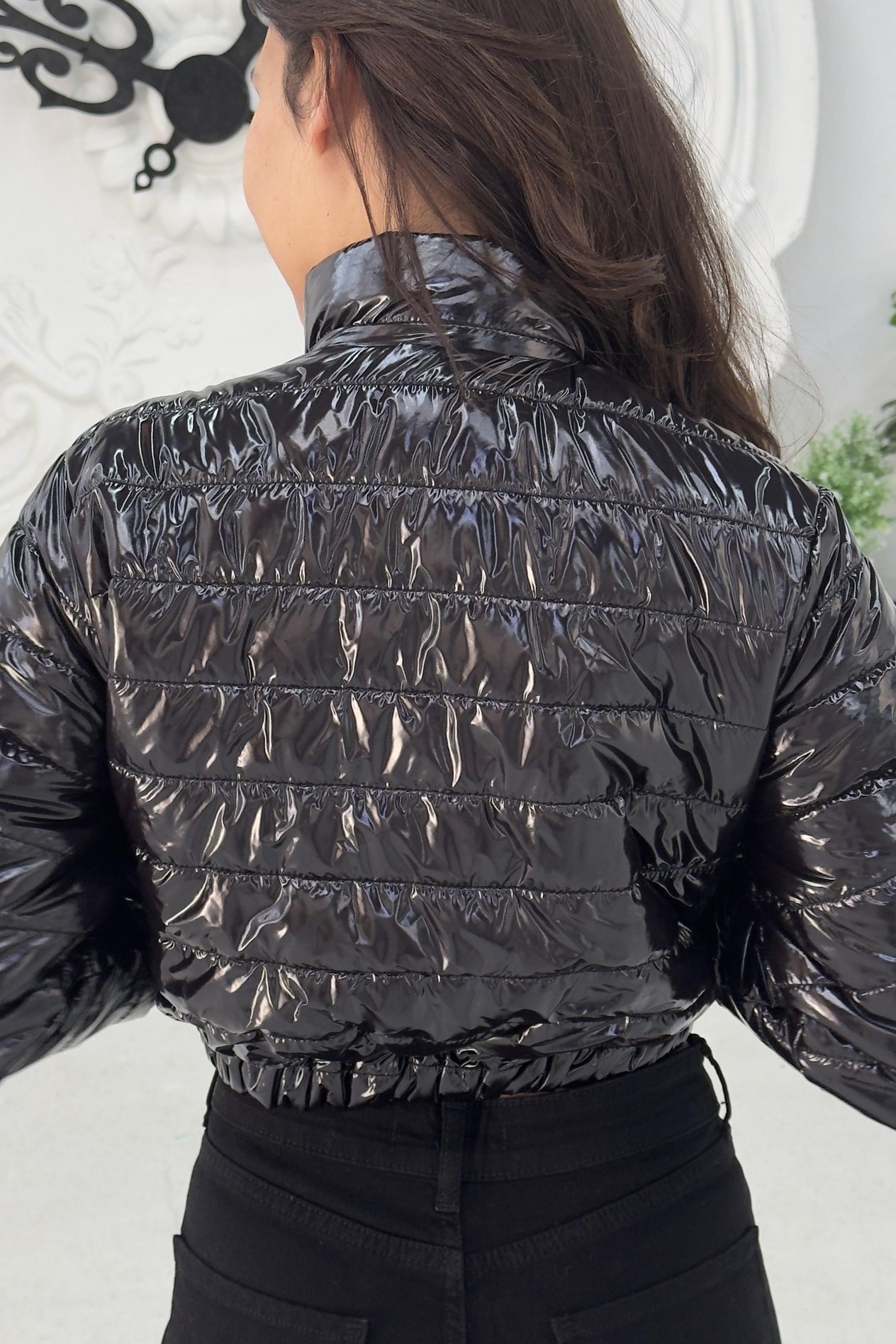 Şişme Parlak Crop Mont