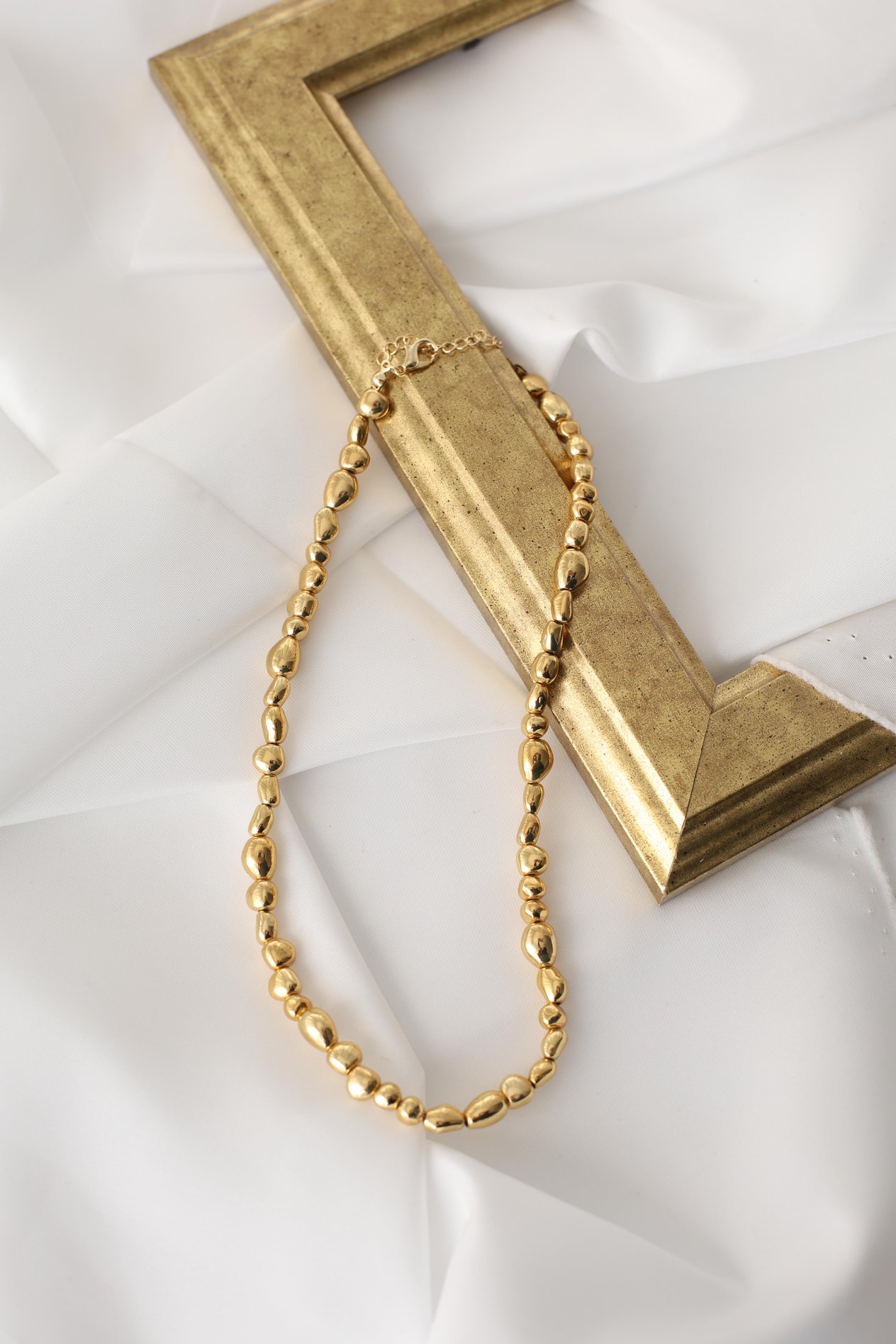 Gold Ezme Boncuk Kolye