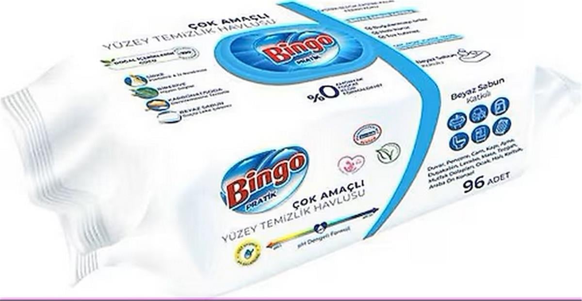 BİNGO ÇOK AMAÇLI YÜZEY TEMİZLİK HAVLUSU 96LI