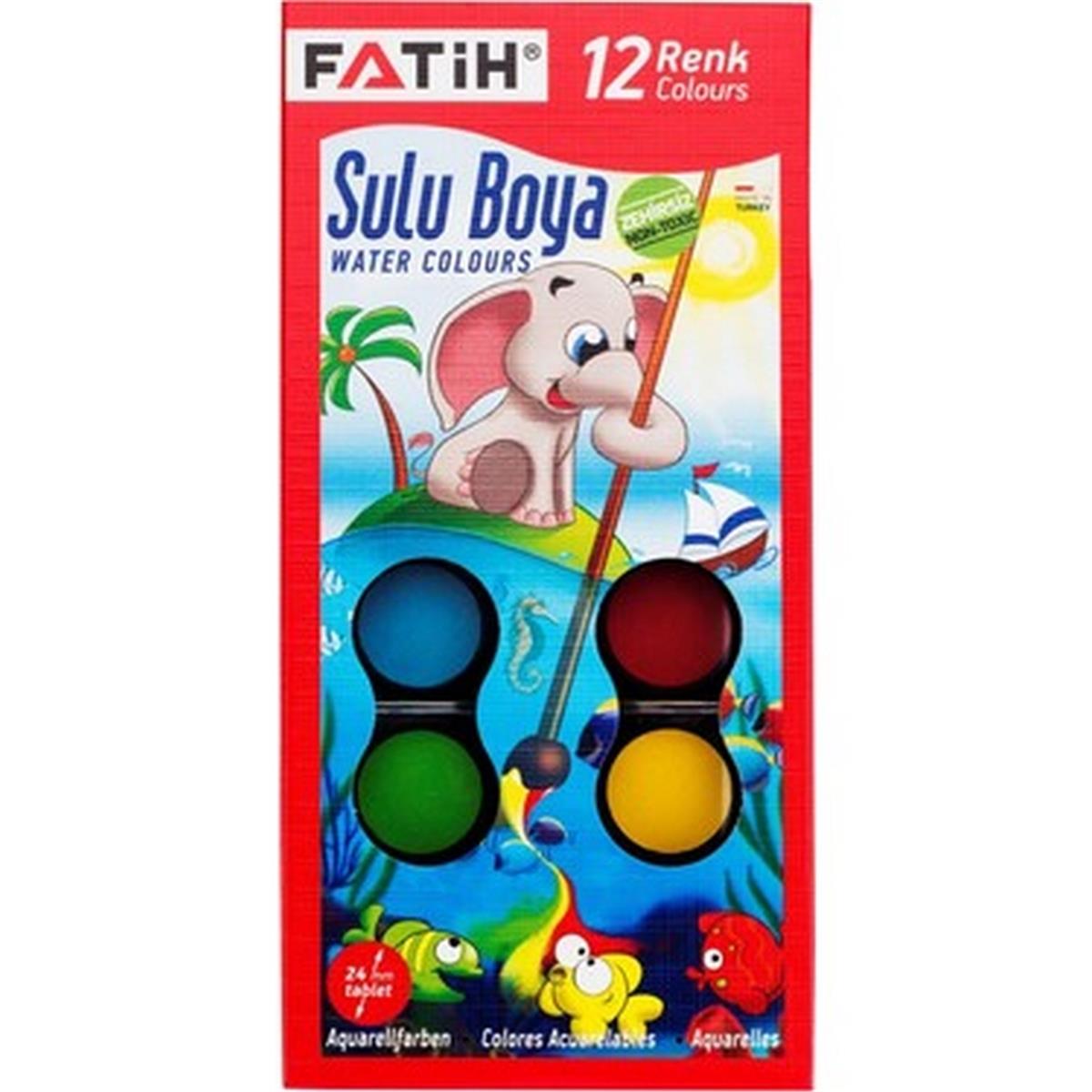 FATİH 12 RENK SULU BOYA S-12 BIG SIZE 904