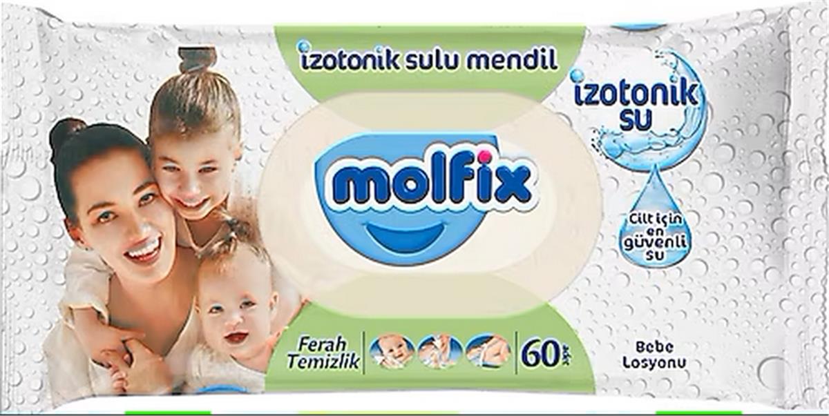 MOLFİX İZOTONİK ISLAK MENDİL FERAH TEMİZLİK 60 ADET