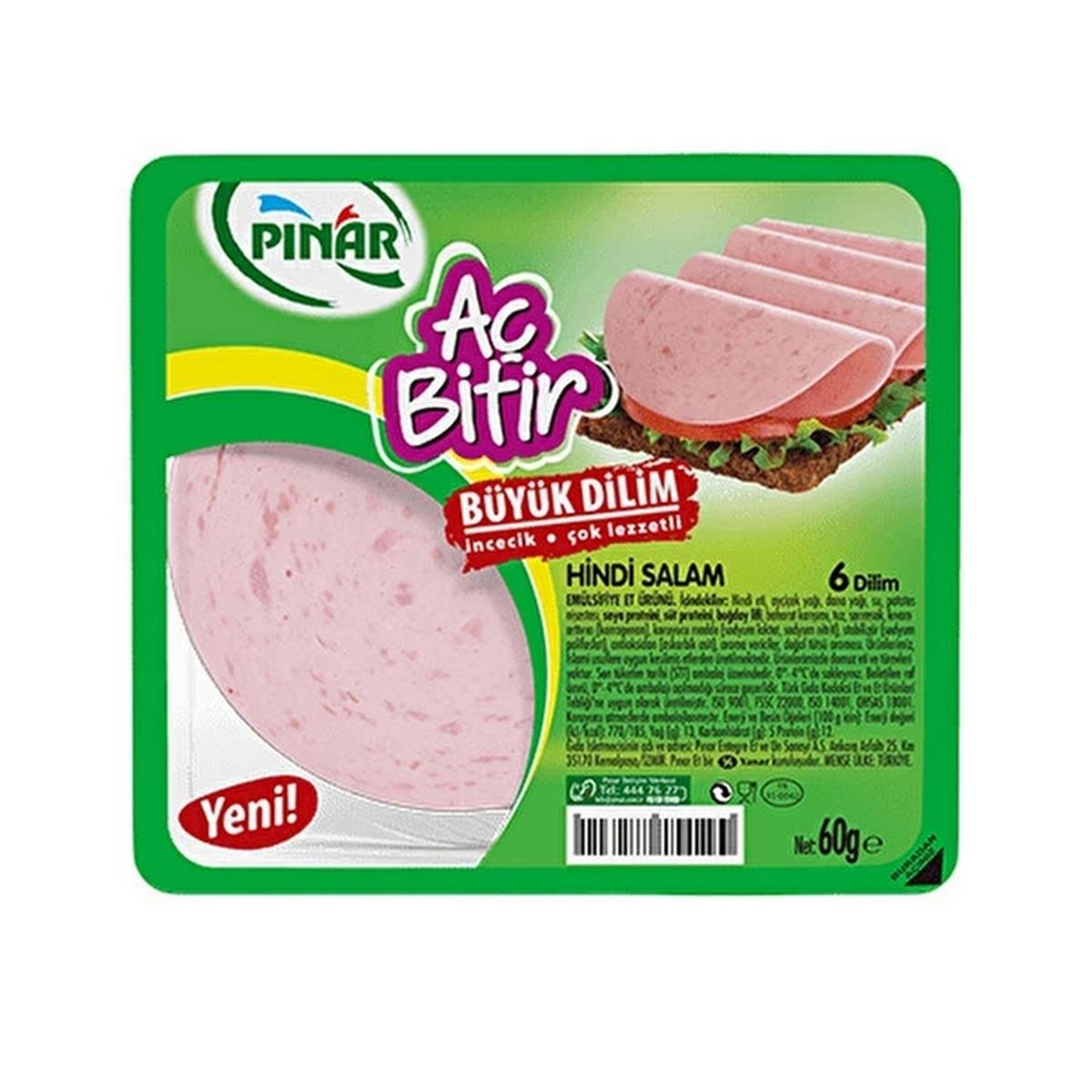 PINAR HİNDİ BÜYÜK DİLİM SALAM 60 GR