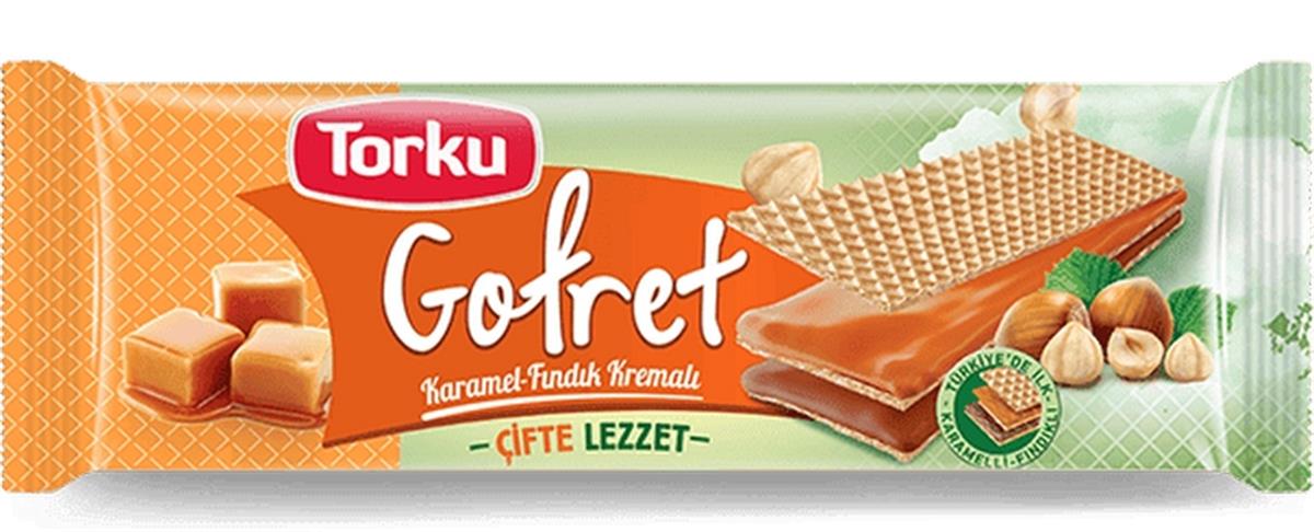TORKU KARAMEL VE FINDIK KREMALI GOFRET 142 GR
