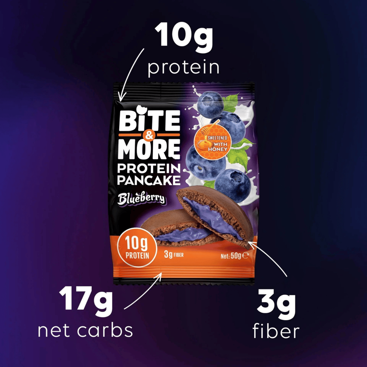 Proteinli Pankek Yaban Mersinli (50g x12 Adet)