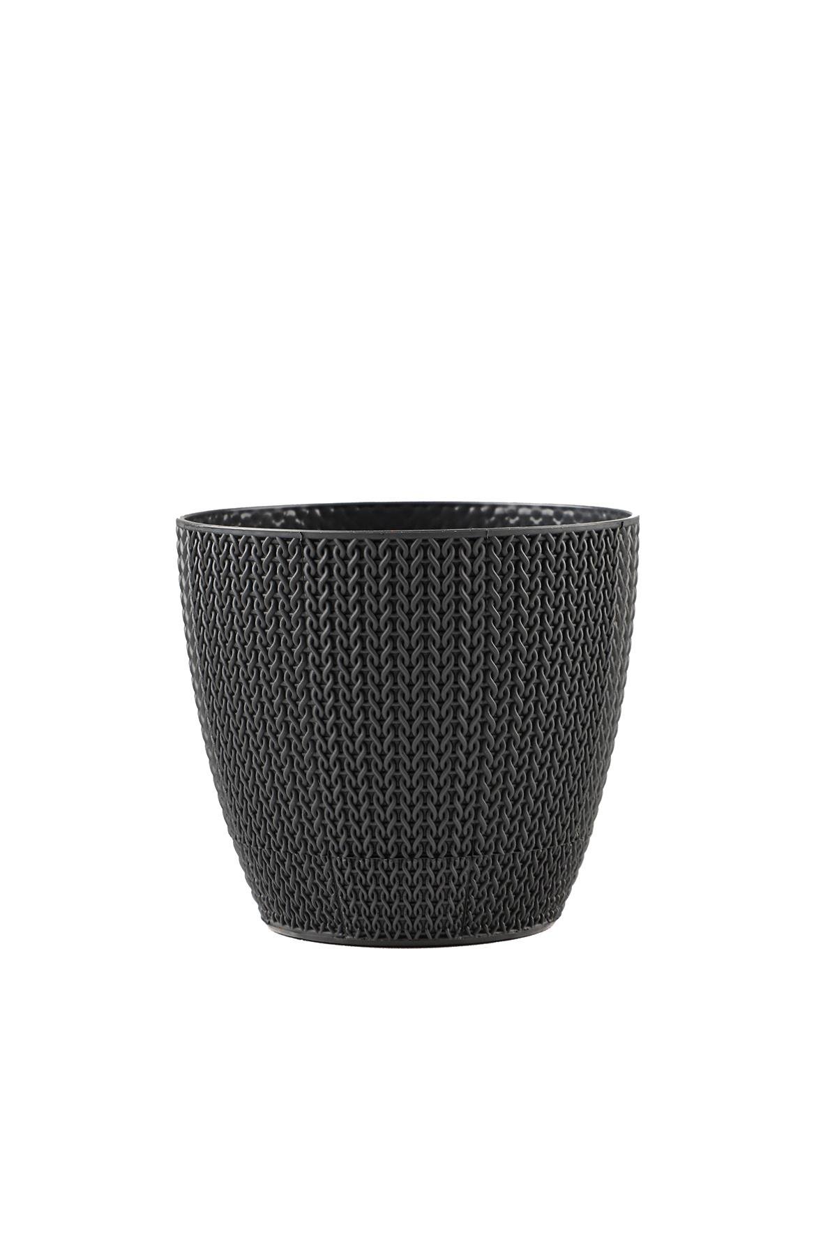 Anafor Saksılık Beyaz 25 Cm Siyah Saksı