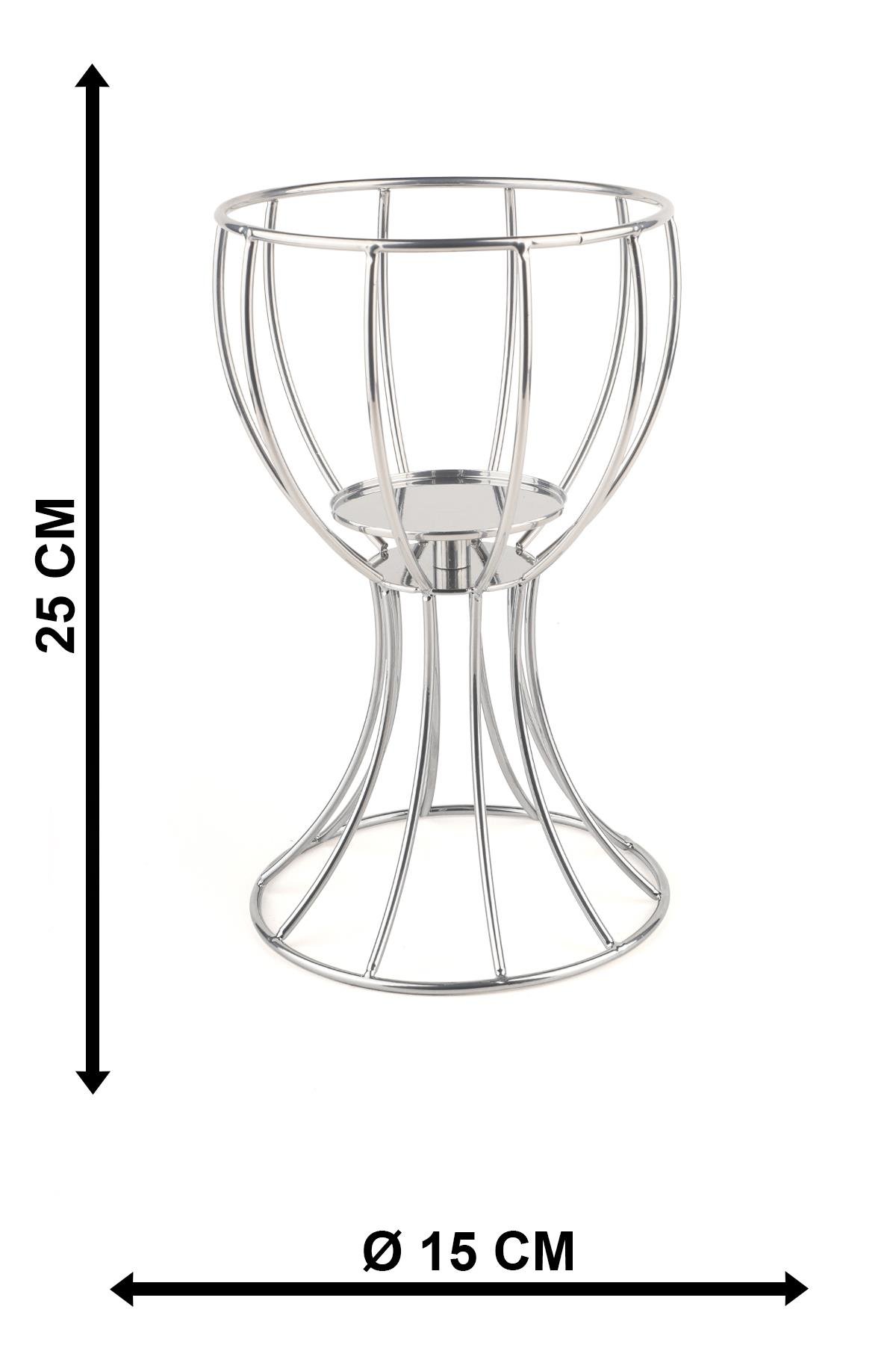 Anafor Saksılık Krom 25 Cm Krem Saksı