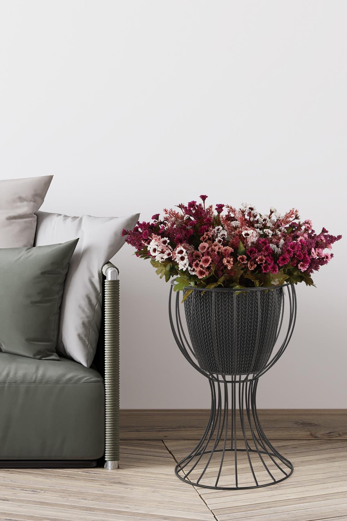 Anafor Saksılık Siyah 43 Cm Siyah Saksı