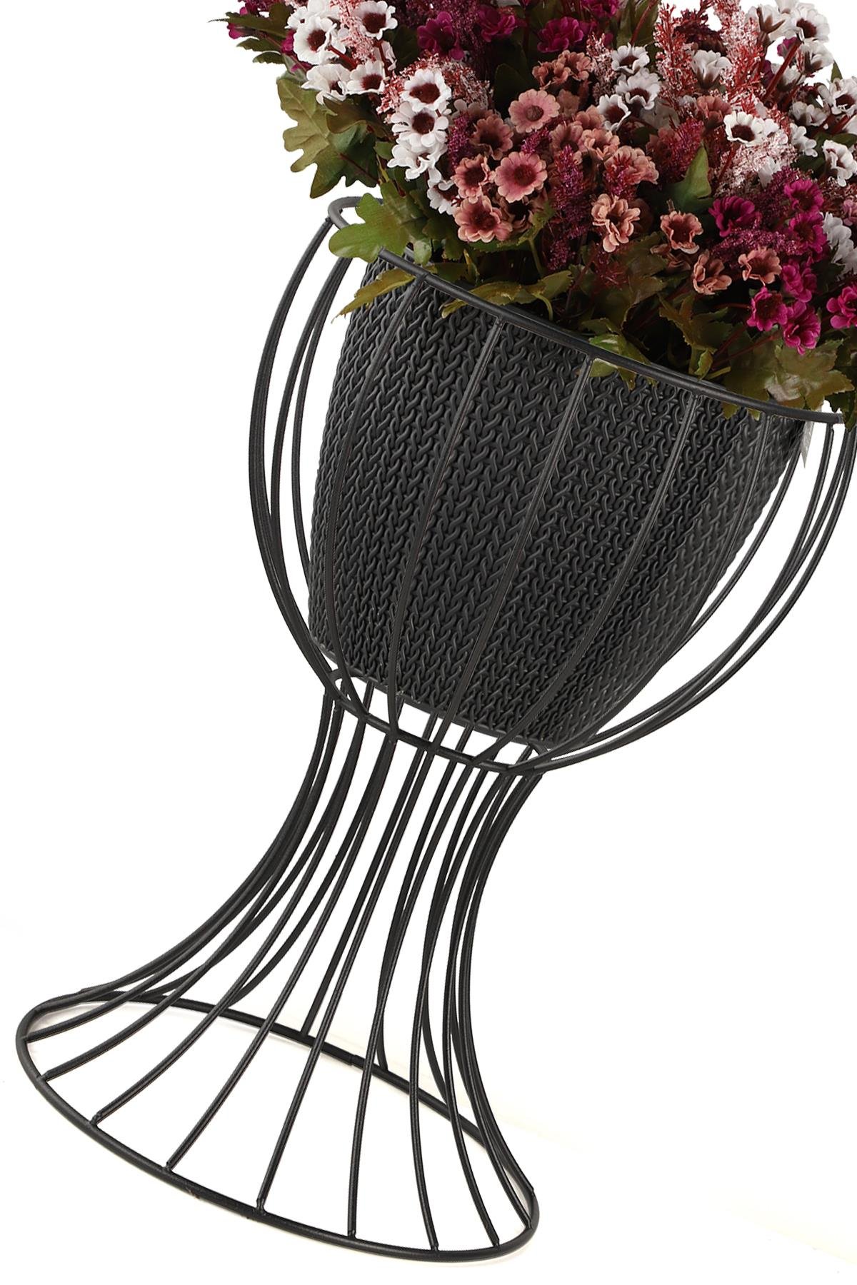 Anafor Saksılık Siyah 43 Cm Siyah Saksı