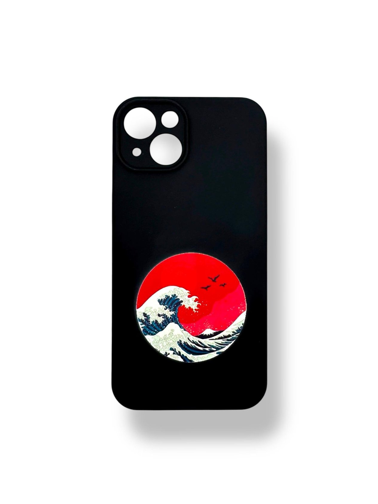 SİLİKON BASKI KILIFLARDIVERSECASESLKN08Apple Iphone 14 Silikon Kanagawa Dalga Baskı Kılıf - Siyah