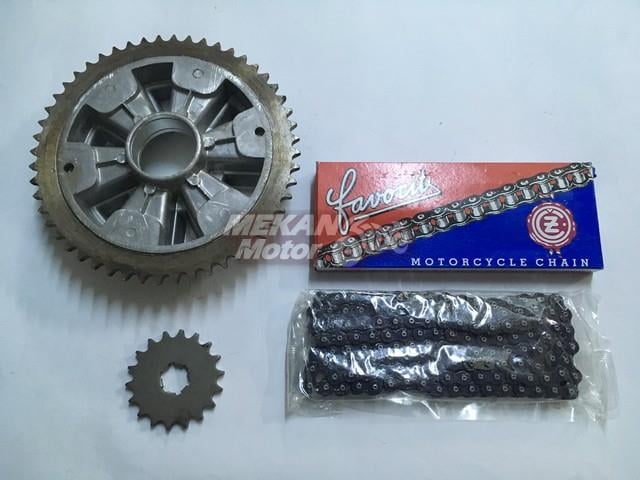 ZİNCİR DİŞLİ TAKIMI JAWA 350 ÖN DİŞLİ 17 ARKA DİŞLİ 52