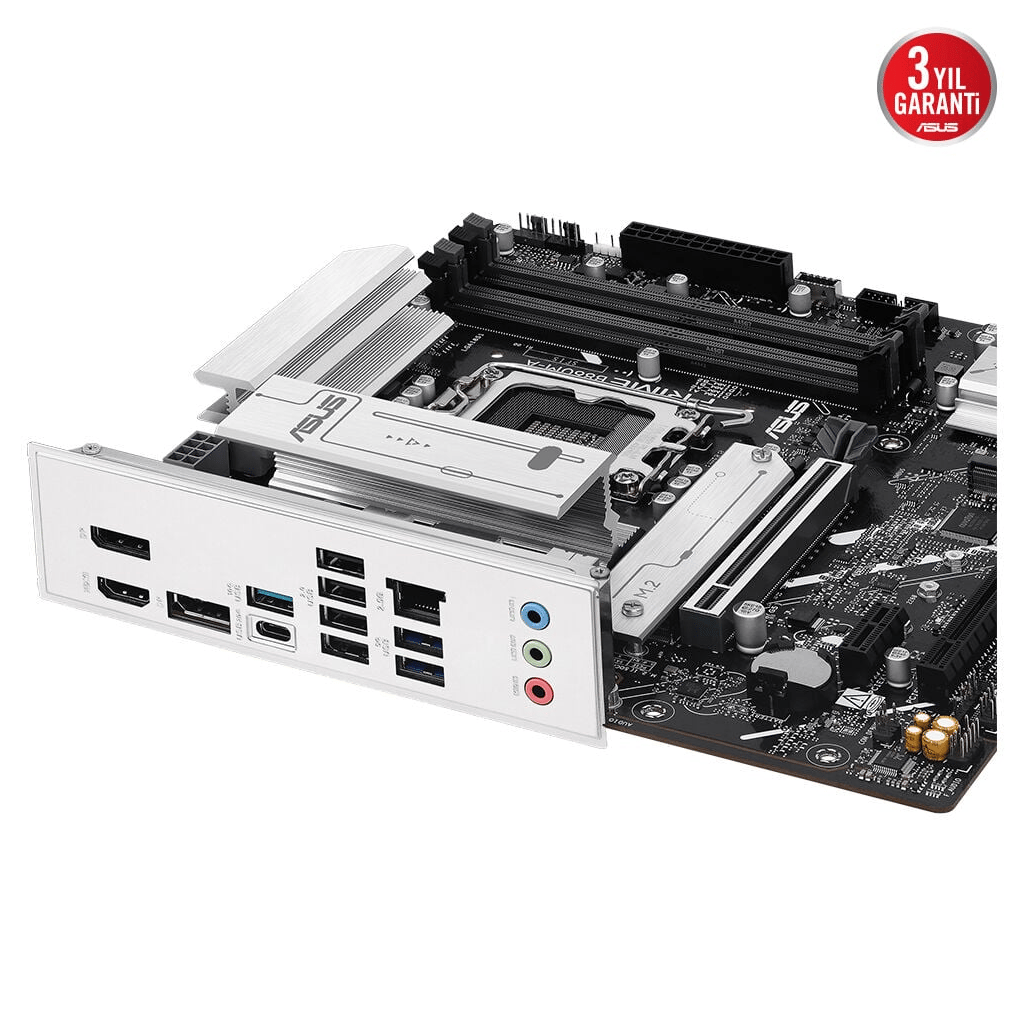 ASUS PRIME B860M-A-CSM, 8666MHz, 4xDDR5 2xM.2, HDMI, 2xDP, Type-C, Intel Core Ultra CPU(Seri 2), LGA1851 Soket Anakart