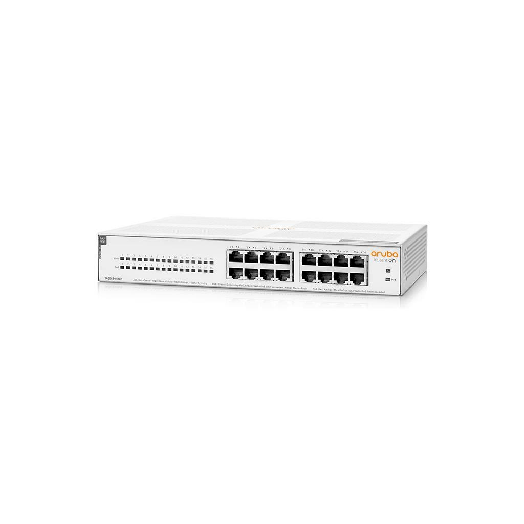 HP Aruba Instant On R8R48A 1430-16G, 16Port, GigaBit, 16 Port Poe, Yönetilemez, Masaüstü Switch
