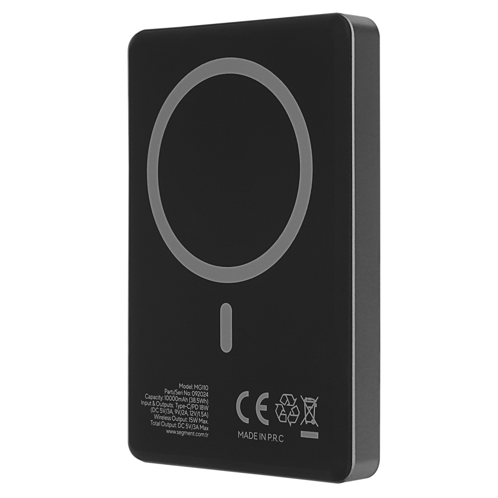 S-LINK MG110, Magsafe, Gri, 10.000mAh, 2xType-C, 4 LED Göstergeli, PowerBank