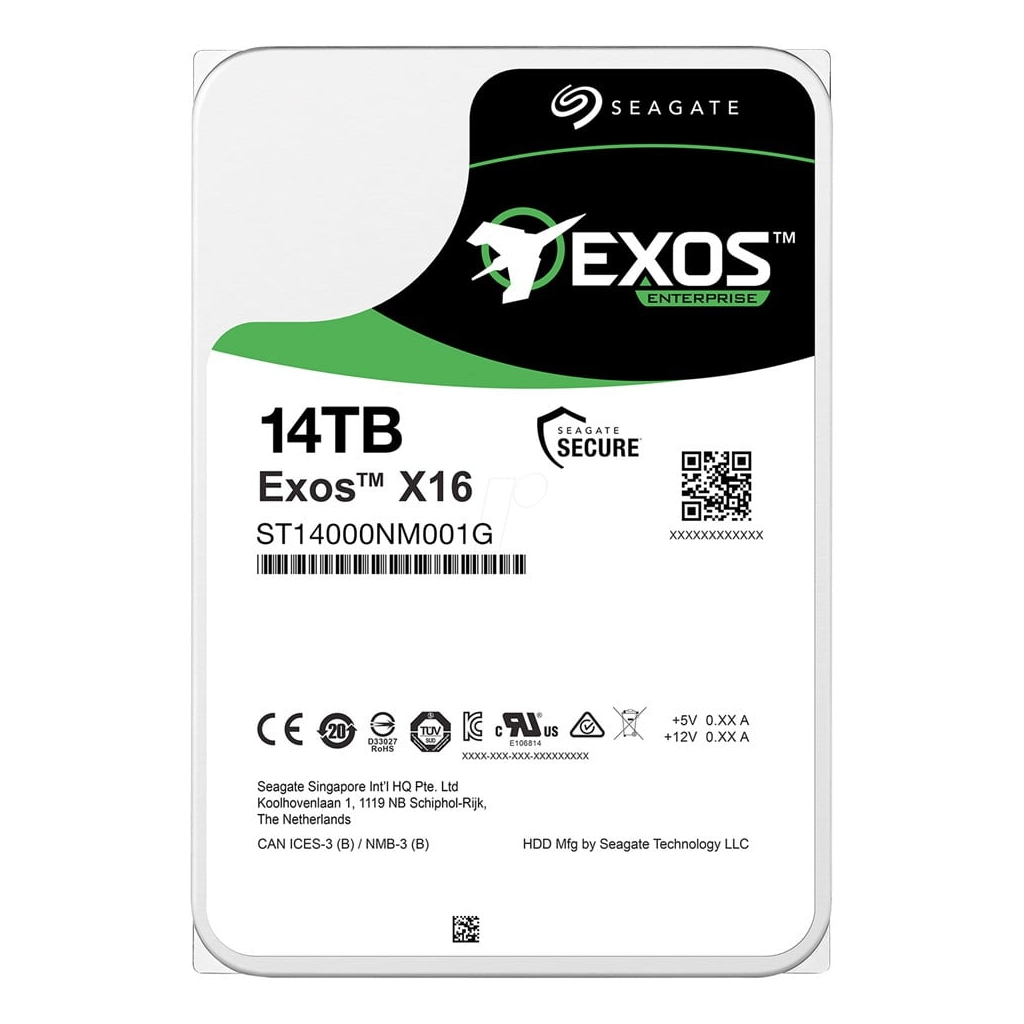 SEAGATE EXOS X16, ST14000NM001G, 3.5&quot;, 14TB,  256Mb, 7200 Rpm, 7/24 Enterprise, DATA CENTER-GÜVENLİK-NAS-SERVER, HDD