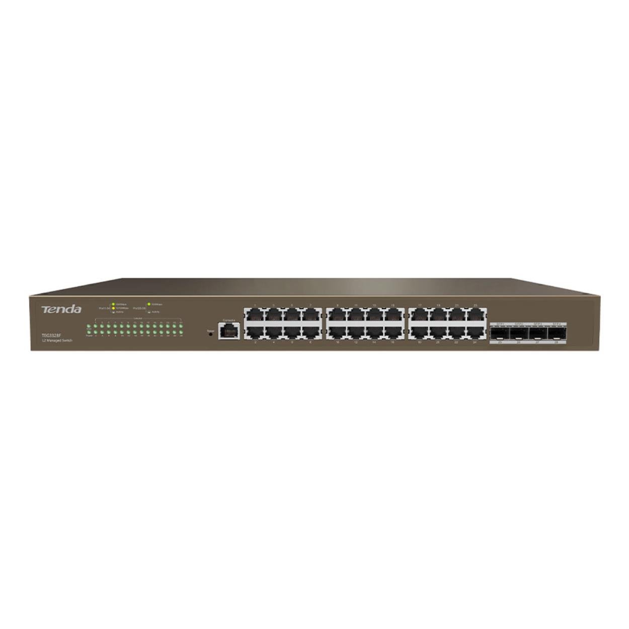 TENDA TEG3328F 28 PORT 10/100/1000 4 X SFP YONETILEBILIR RACK MOUNT SWITCH