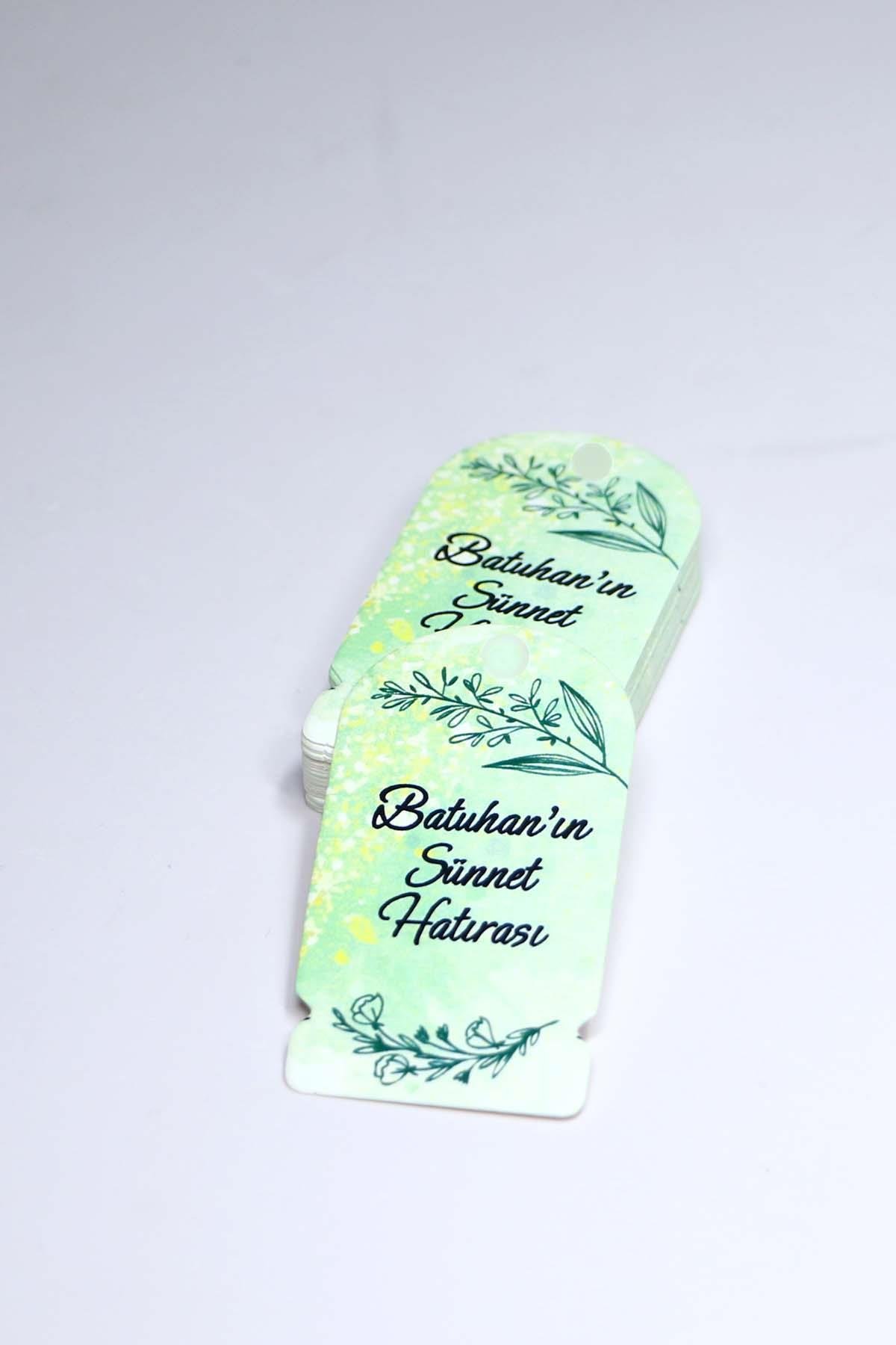 Baskılı Beyaz Karton Etiket / Sünnet Etiketi / Doğum Günü - Mevlüt Etiketi 100 Adet (3,5 X 6,5 Cm )