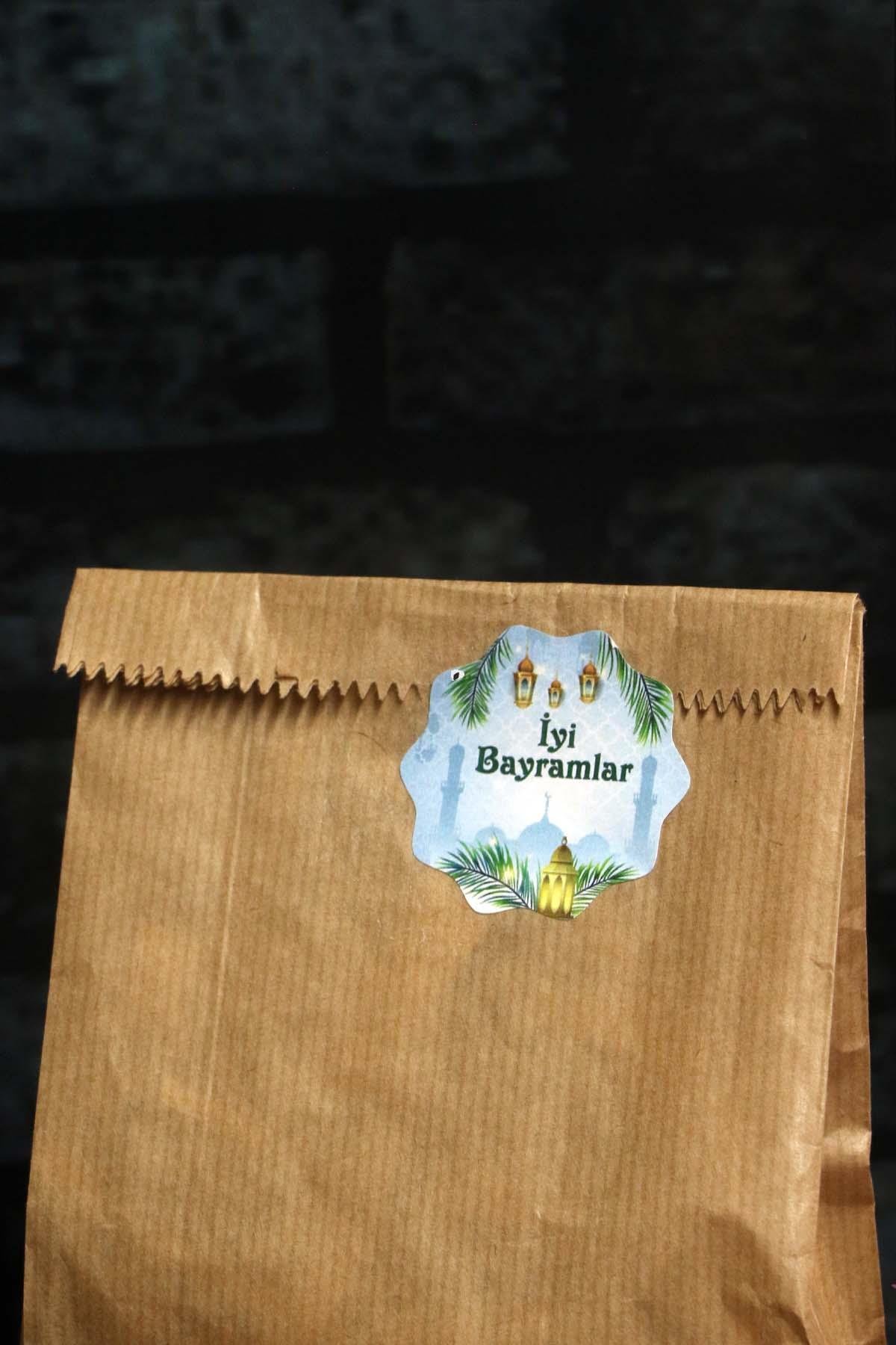 Bayram etiketi - İyi Bayramlar baskılı - 70 adet (4,5 cm)