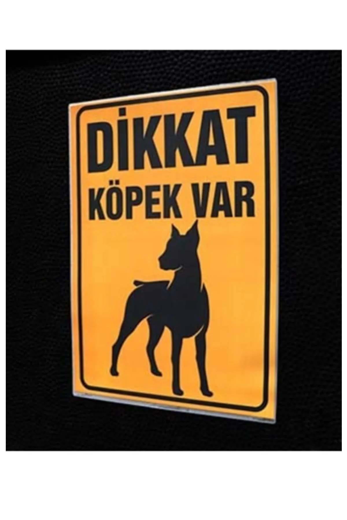 Dikkat Köpek Var PVC Kaplama Uyarısı (30x42 Cm)