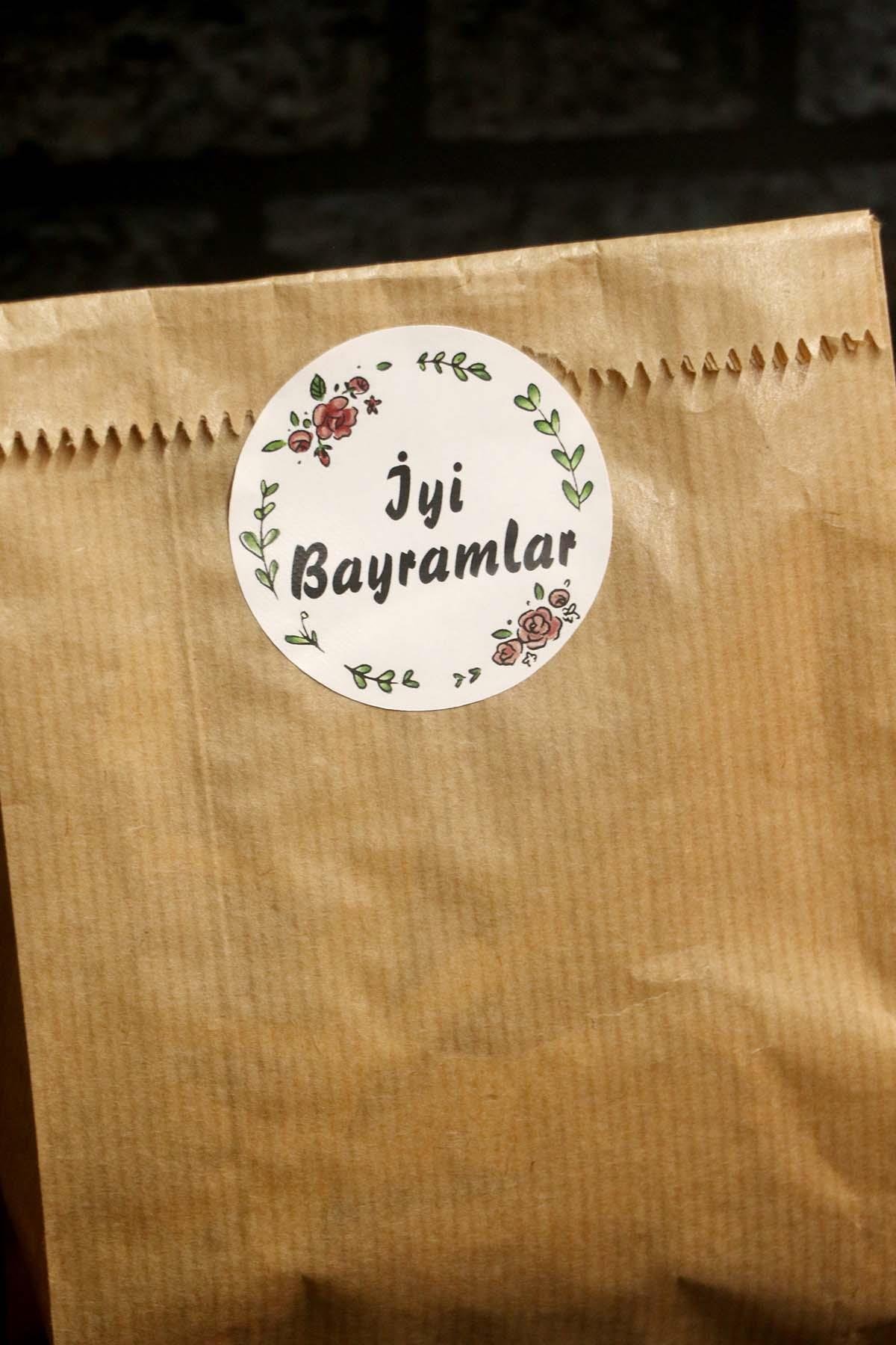 iyi Bayramlar Baskılı Etiket /Ramazan Bayram Etiketi  (4,5 Cm 70 Adet)