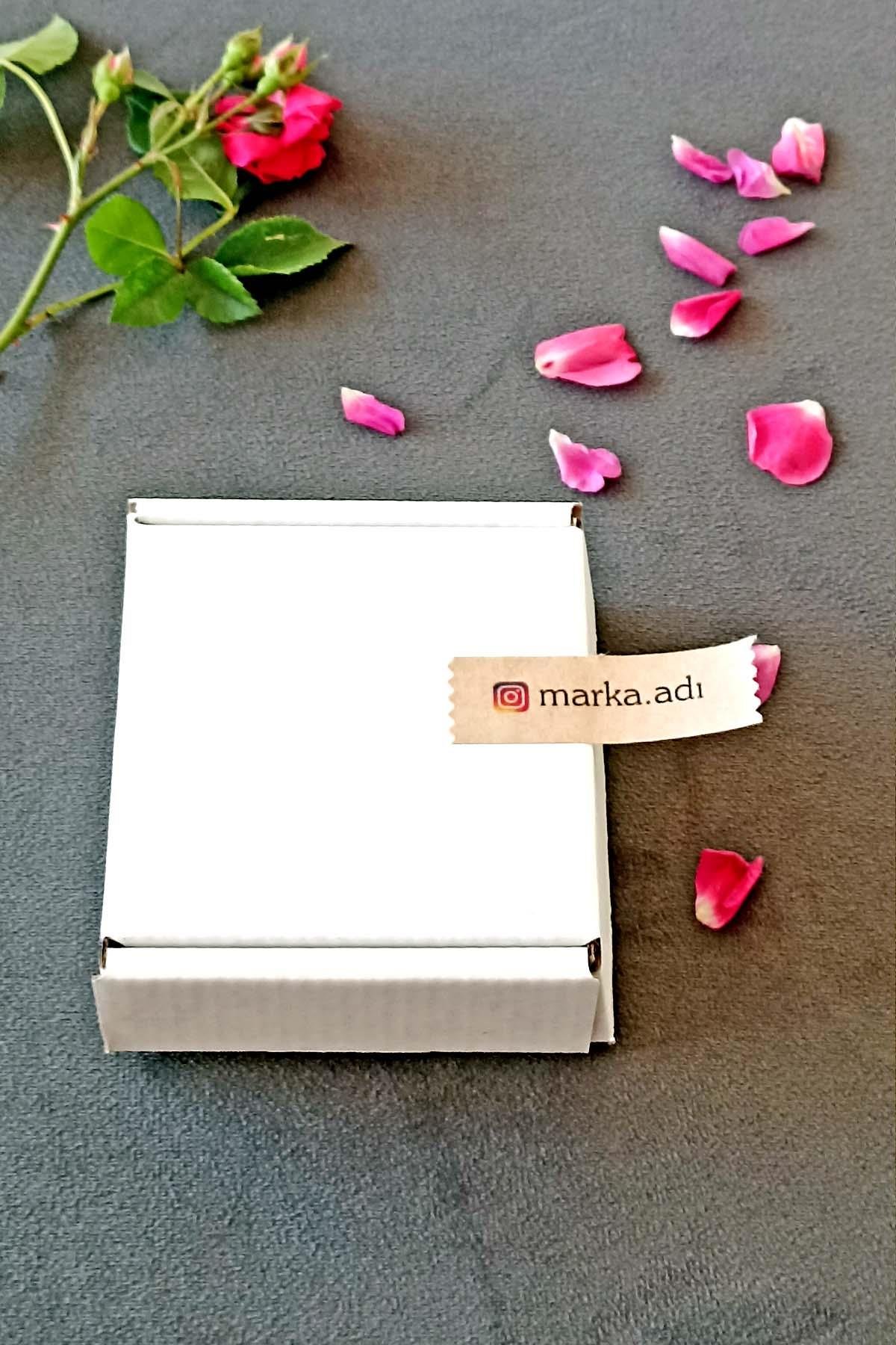 Kişiye özel etiket -144 adet Kraft sticker - Marka Etiketi (1,8 x 5.5 cm)