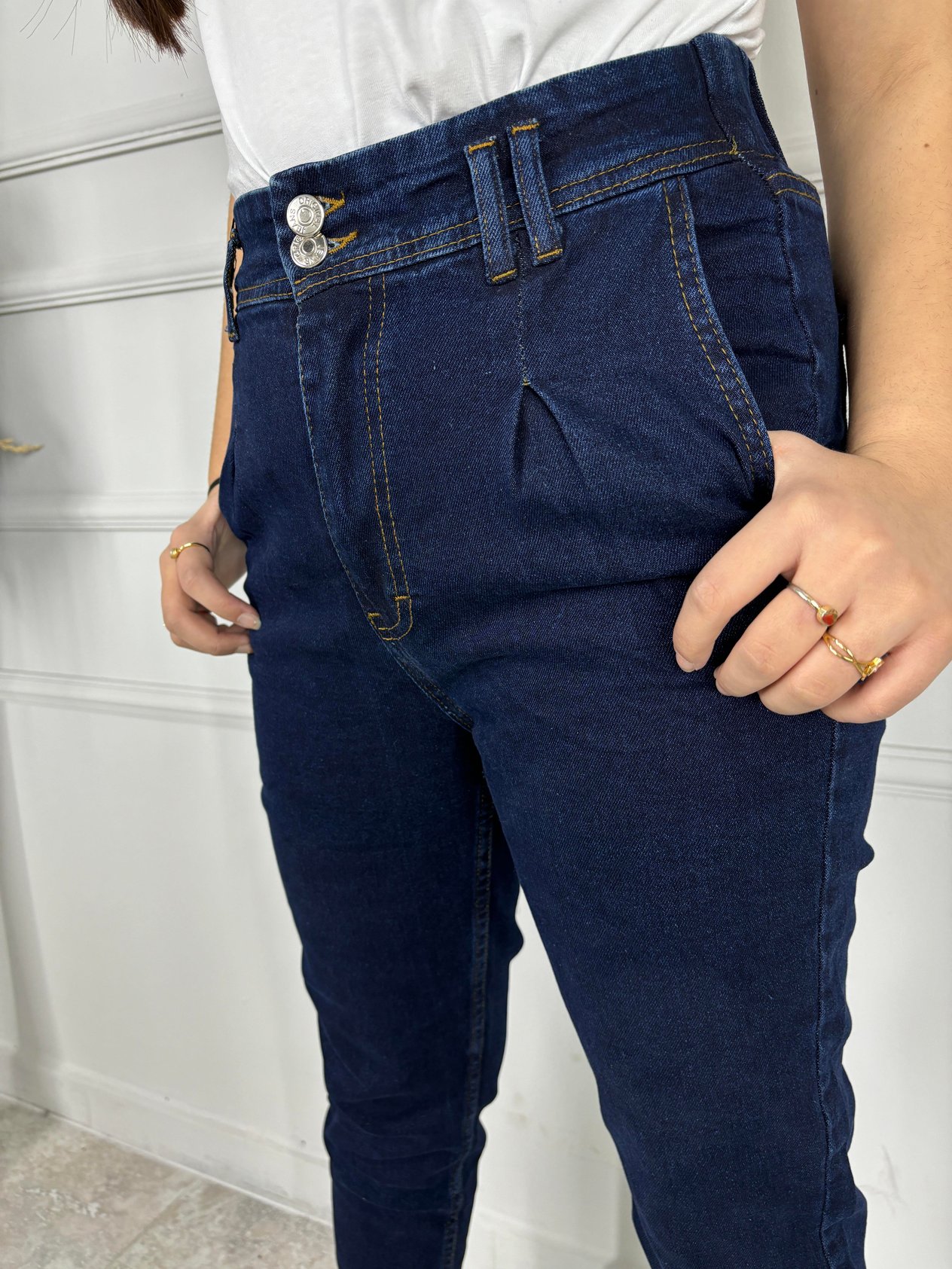 PENS PAÇA LASTİKLİ KOT PANTOLON LACİVERT