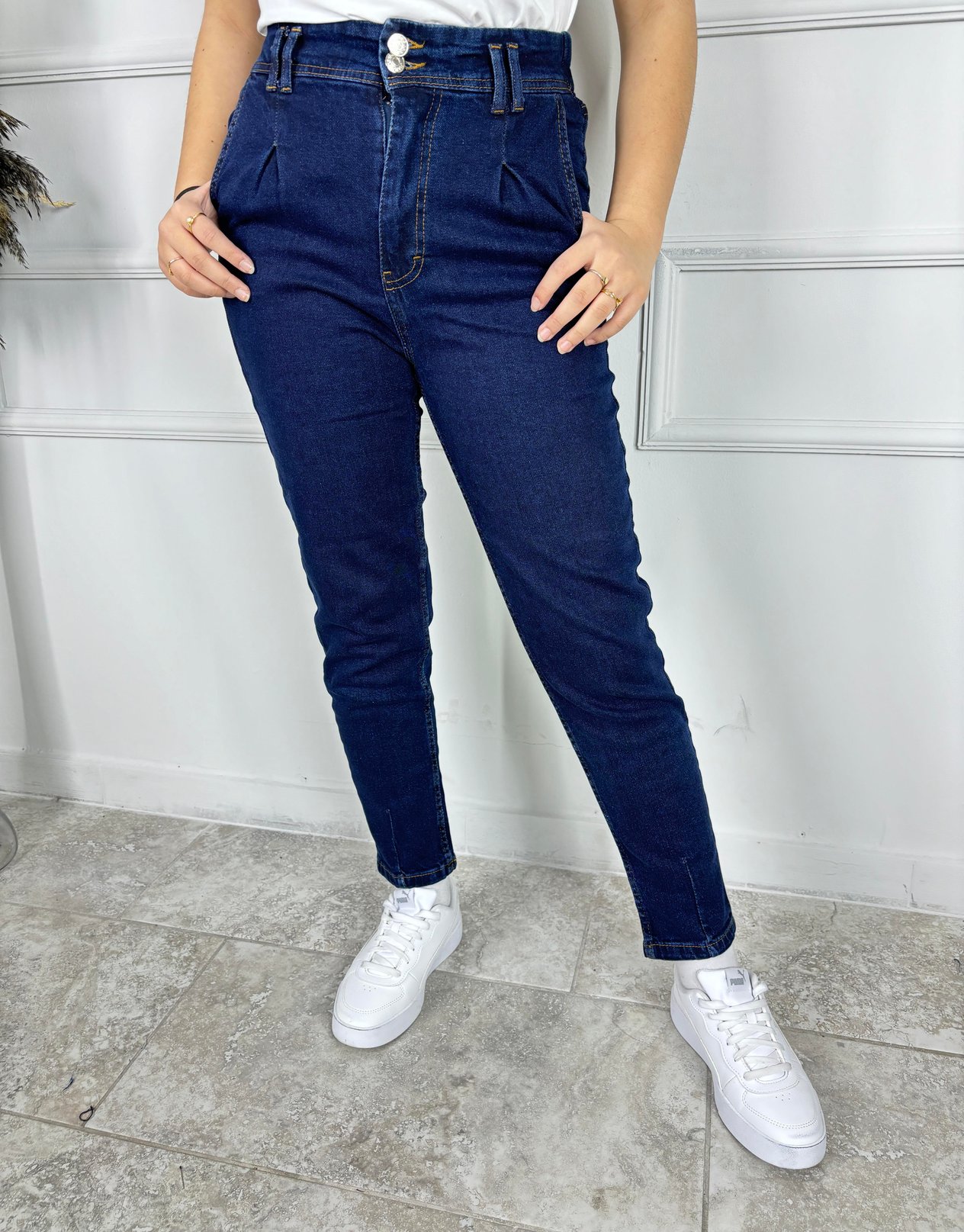 PENS PAÇA LASTİKLİ KOT PANTOLON LACİVERT